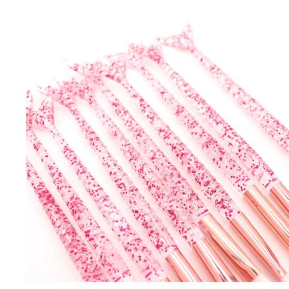 10 Piece Acrylic Mermaid Make Up Brush Set - Picture 3 of 9
